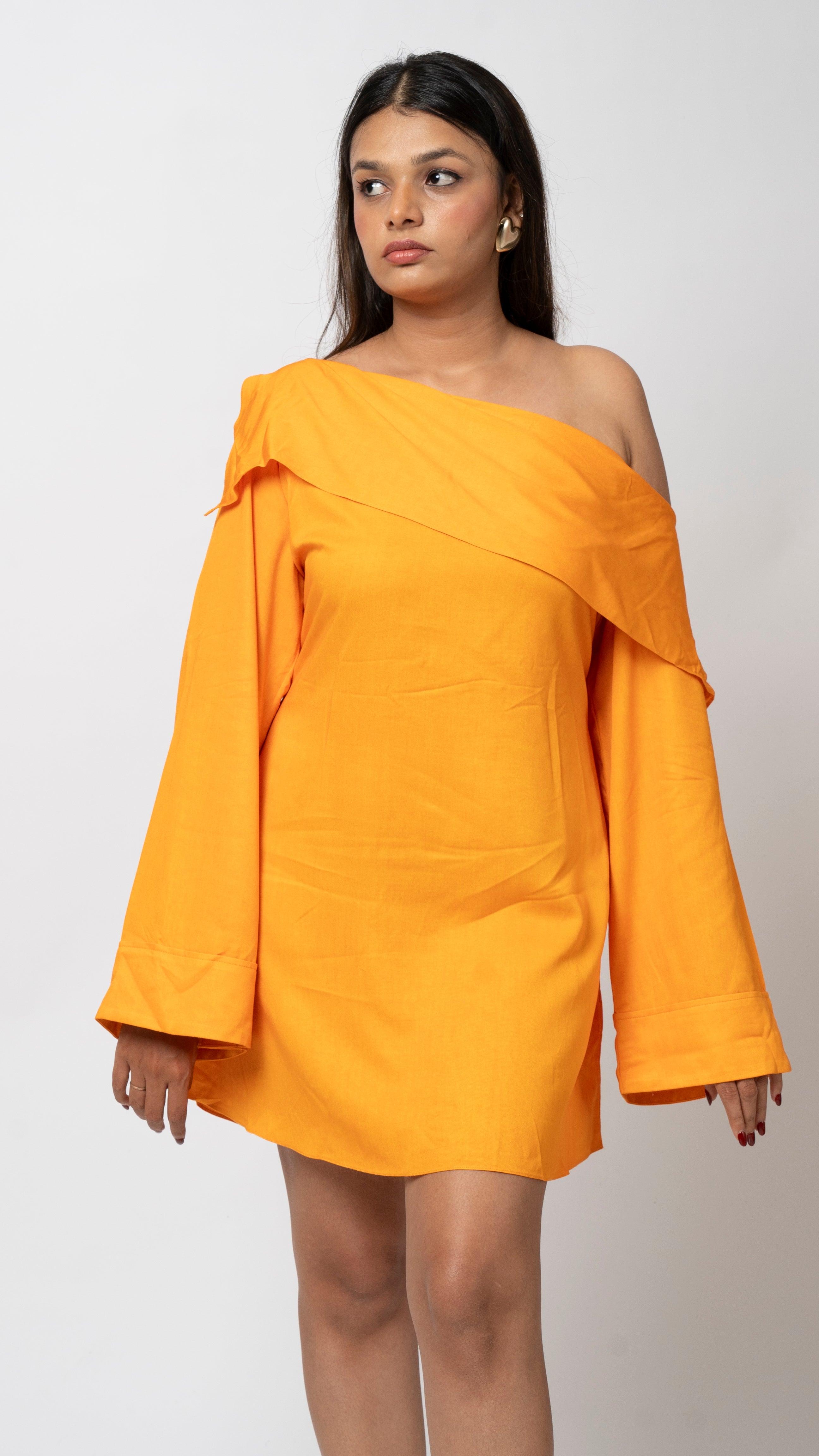 Sunset Elegance Off-Shoulder Dress