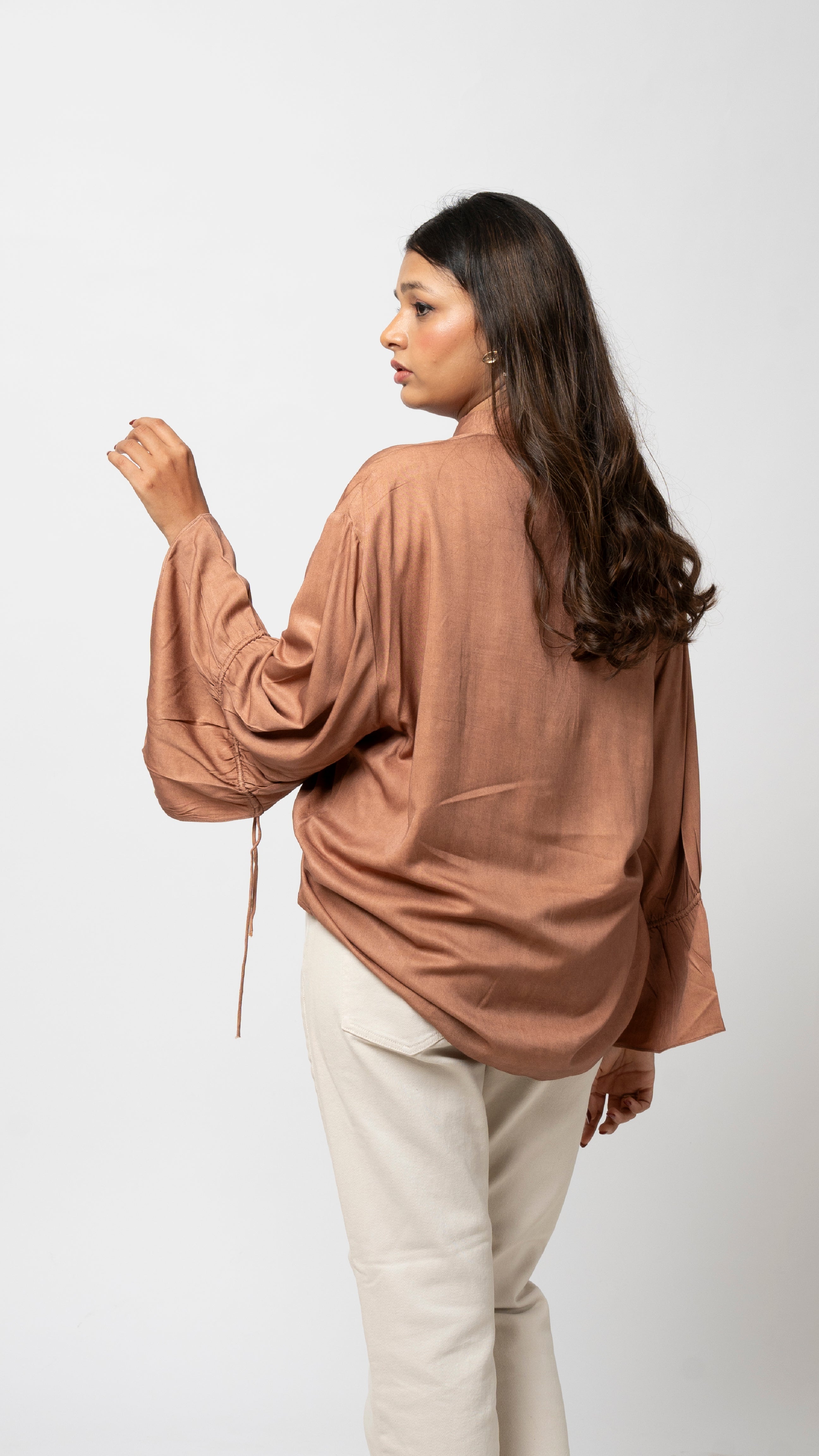Terracotta Charm Bell Sleeve Shirt