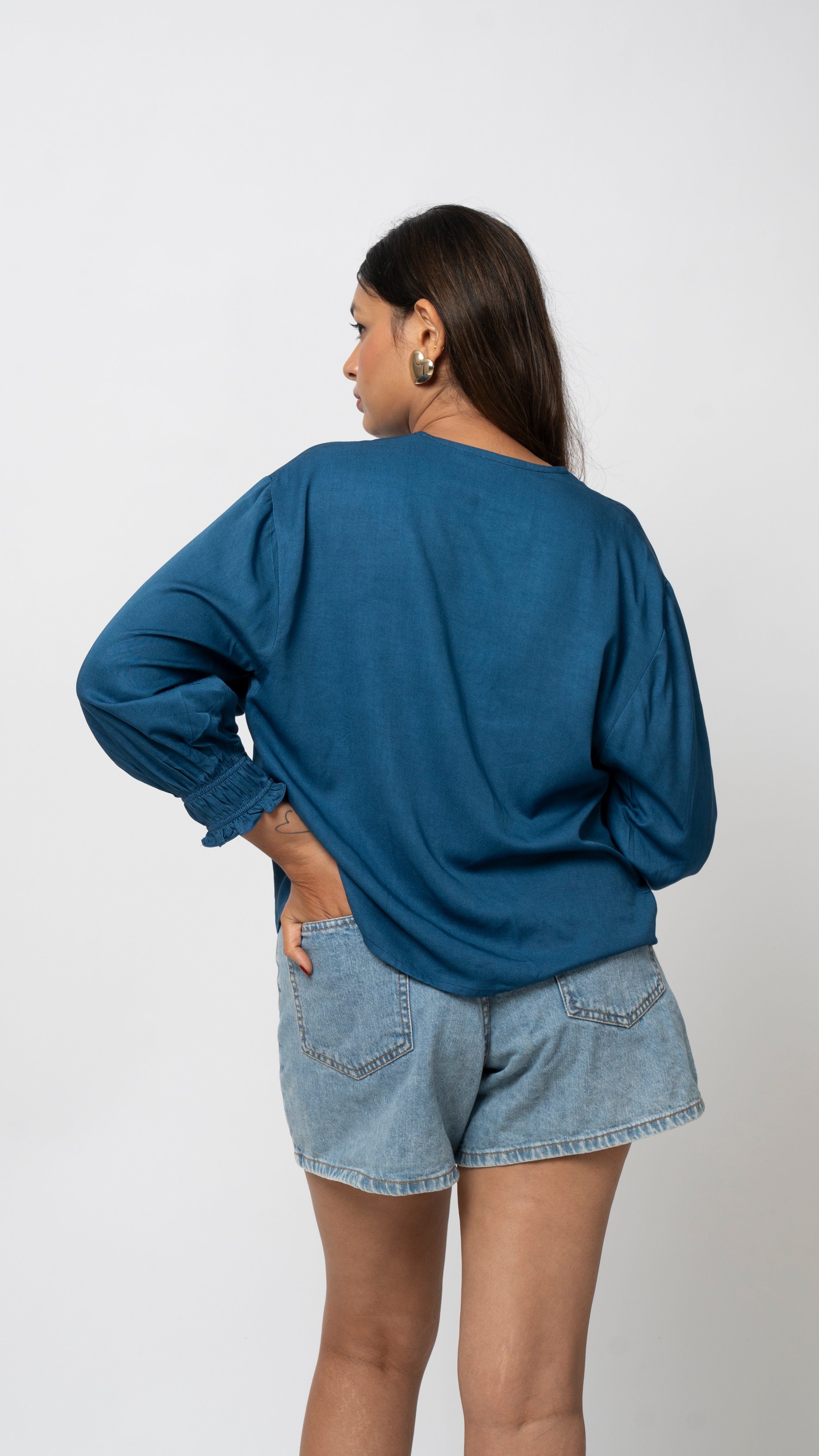 Ocean Breeze Shell Embroidered Shirt