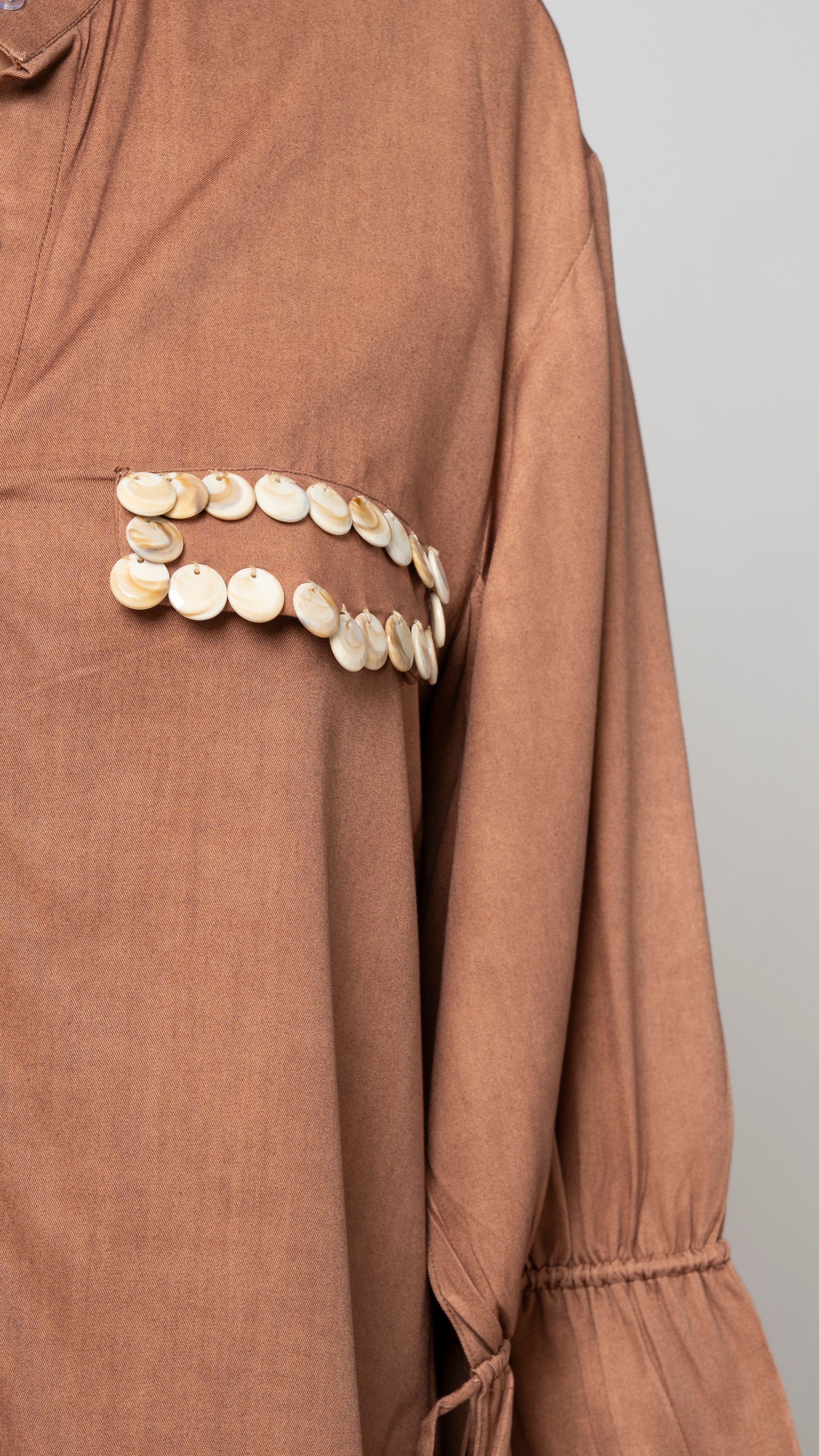 Terracotta Charm Bell Sleeve Shirt
