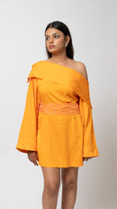 Sunset Elegance Off-Shoulder Dress